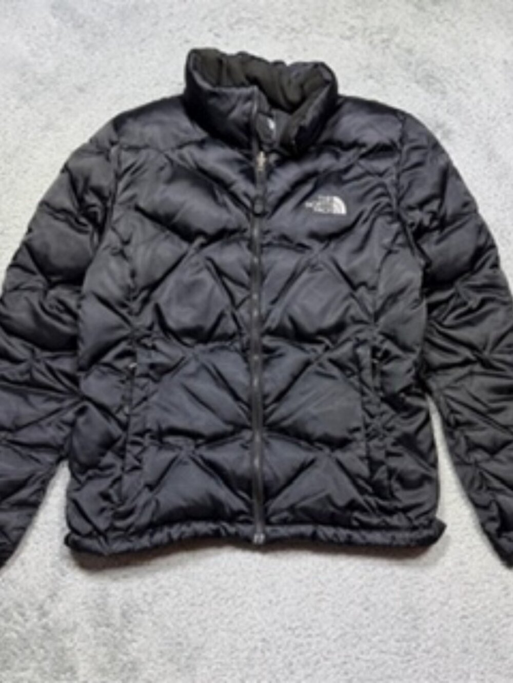 VTG North Face Jacket Women's M Black Puffer Goose Down 550 Fill Aconcagua HOLES
